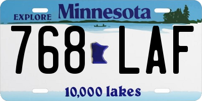 MN license plate 768LAF