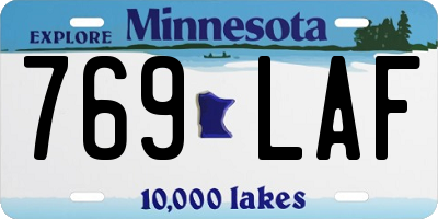 MN license plate 769LAF