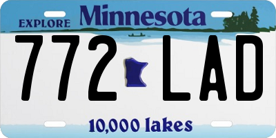 MN license plate 772LAD