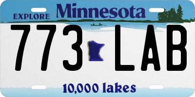 MN license plate 773LAB