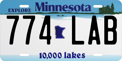 MN license plate 774LAB