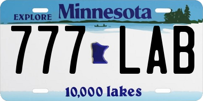 MN license plate 777LAB