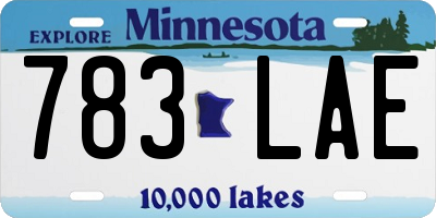 MN license plate 783LAE