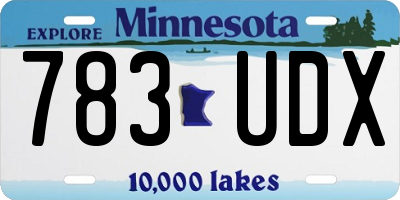 MN license plate 783UDX