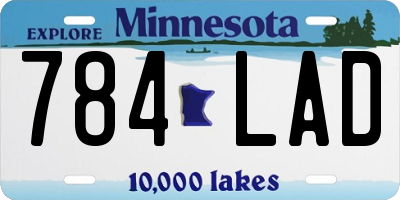 MN license plate 784LAD