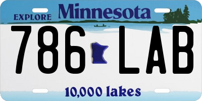 MN license plate 786LAB