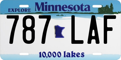 MN license plate 787LAF