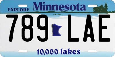 MN license plate 789LAE