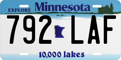 MN license plate 792LAF