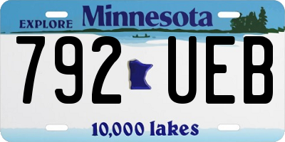 MN license plate 792UEB