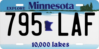 MN license plate 795LAF