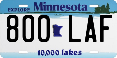 MN license plate 800LAF