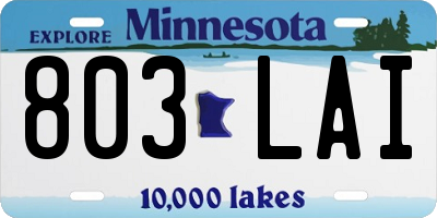 MN license plate 803LAI