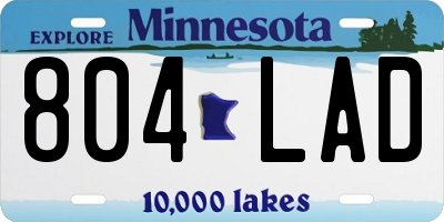 MN license plate 804LAD