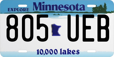 MN license plate 805UEB