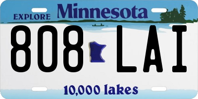 MN license plate 808LAI