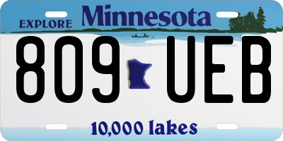 MN license plate 809UEB