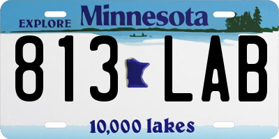MN license plate 813LAB