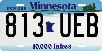 MN license plate 813UEB