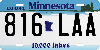 MN license plate 816LAA