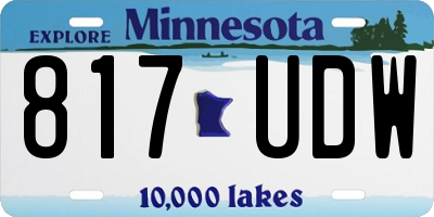 MN license plate 817UDW