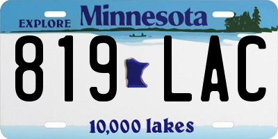 MN license plate 819LAC