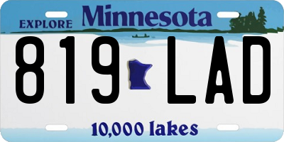 MN license plate 819LAD