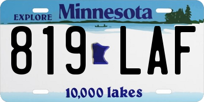 MN license plate 819LAF