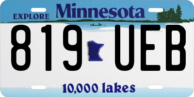 MN license plate 819UEB