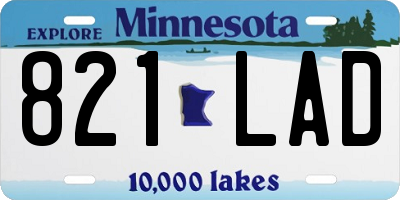 MN license plate 821LAD