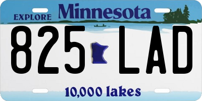 MN license plate 825LAD