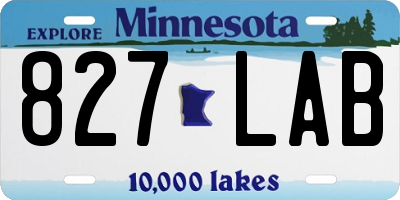 MN license plate 827LAB