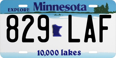 MN license plate 829LAF