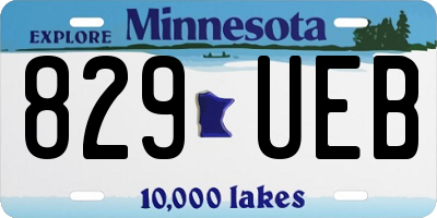 MN license plate 829UEB