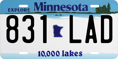 MN license plate 831LAD