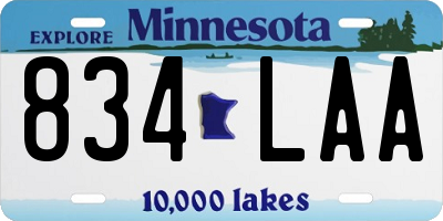 MN license plate 834LAA