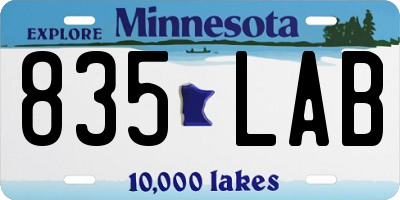 MN license plate 835LAB