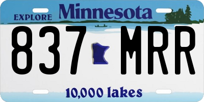 MN license plate 837MRR