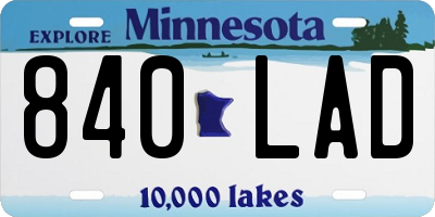 MN license plate 840LAD