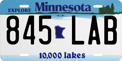 MN license plate 845LAB