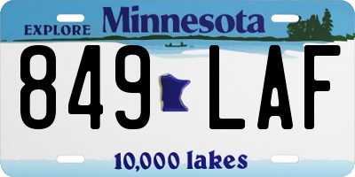 MN license plate 849LAF