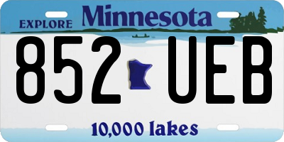MN license plate 852UEB