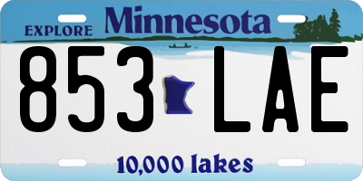 MN license plate 853LAE
