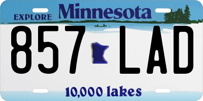 MN license plate 857LAD