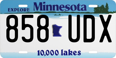 MN license plate 858UDX