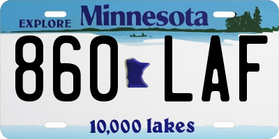 MN license plate 860LAF