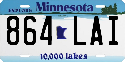 MN license plate 864LAI
