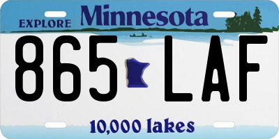 MN license plate 865LAF