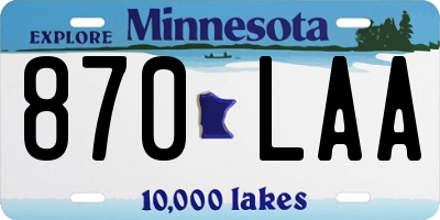 MN license plate 870LAA
