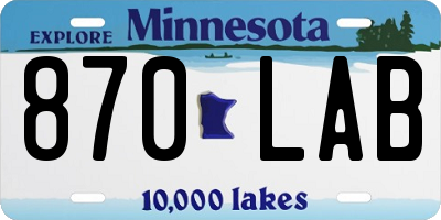 MN license plate 870LAB